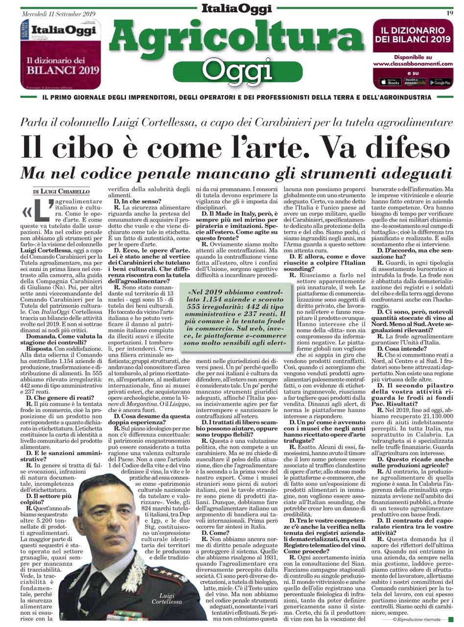 intervista a cortellessa reati agroalimentari